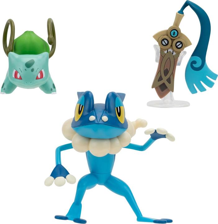 Actual product image Jazwares Pokémon Battle Figure Set figures 3-pack Honedge, Bulbasaur #4, Amphizel 5 cm