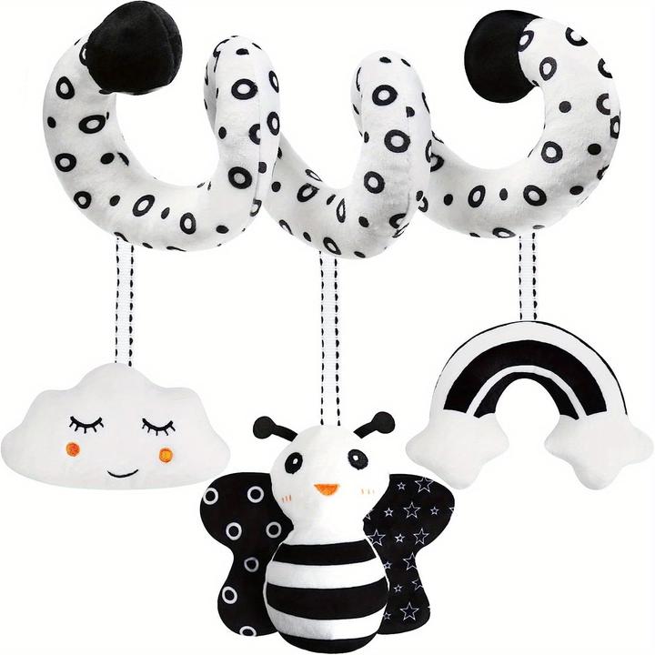 Immagine prodotto Activity Board Seggiolino giocattolo per bambini, carrozzina a spirale per bambini, bianco e nero ad alto contrasto