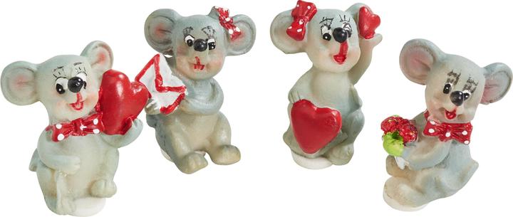 Image du produit VBS Souris "Minnie", avec point de colle, lot de 4, polyrésine