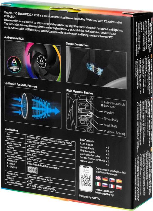 Produktbild Arctic Lüfter BioniX F120 A-RGB (120 mm, 1 x)