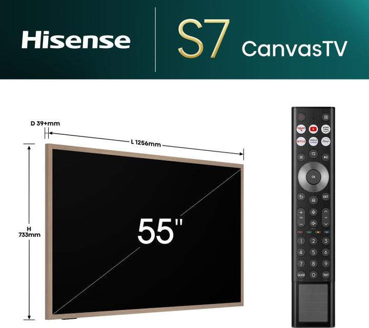 Image du produit Hisense TV TÉLÉVISEUR 55S7NQ (55", NeoQLED, DHU, 2024)