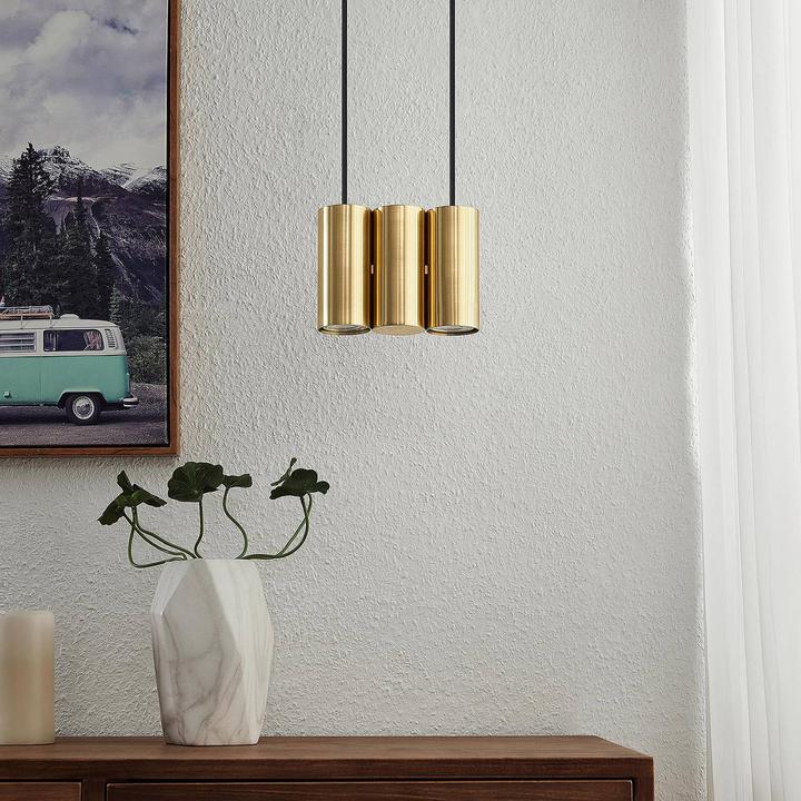 Actual product image Lucande Cesur 3 pendant light Brass (GU10)