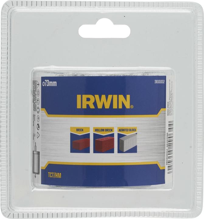 Produktbild Irwin OTWORNICA TCT/HM BEZ ADAPTERA 73mm do cegieł, pustaków i betonu komórkowego (73 mm)