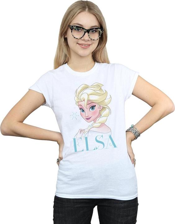 Actual product image Disney Womens/Ladies Frozen Elsa Snowflake Portrait Cotton T-Shirt (XXL)