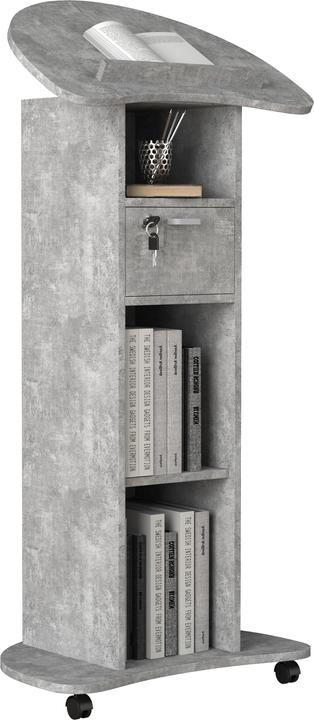 Immagine prodotto VCM Scrivania in piedi in legno Leggio Tavolo mobile in piedi Ruote rotanti Cassetto Redola (56 x 37 x 110 cm)