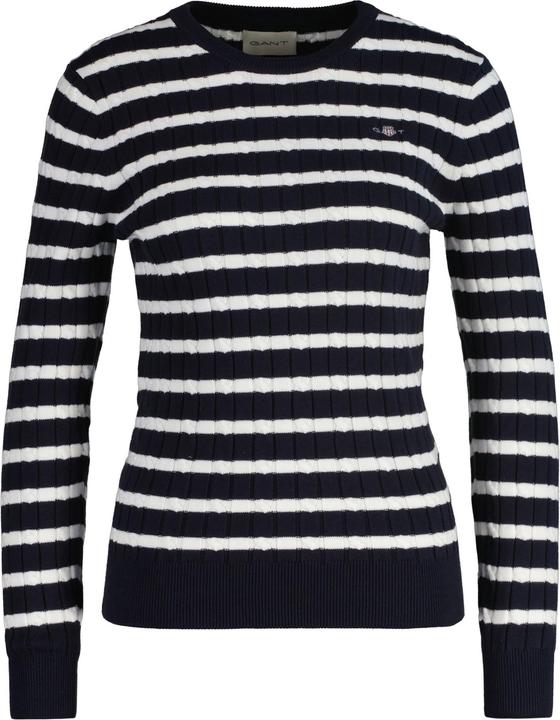 GANT Stretch Cotton Cable Stripe C-Neck