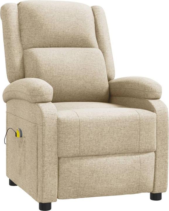 Actual product image VidaXL Massage armchair TV armchair Relax armchair Recliner armchair Cream fabric