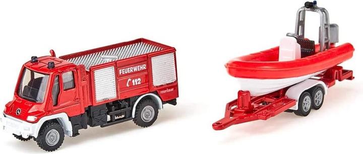 Produktbild Siku Unimog Feuerwehr mit Boot