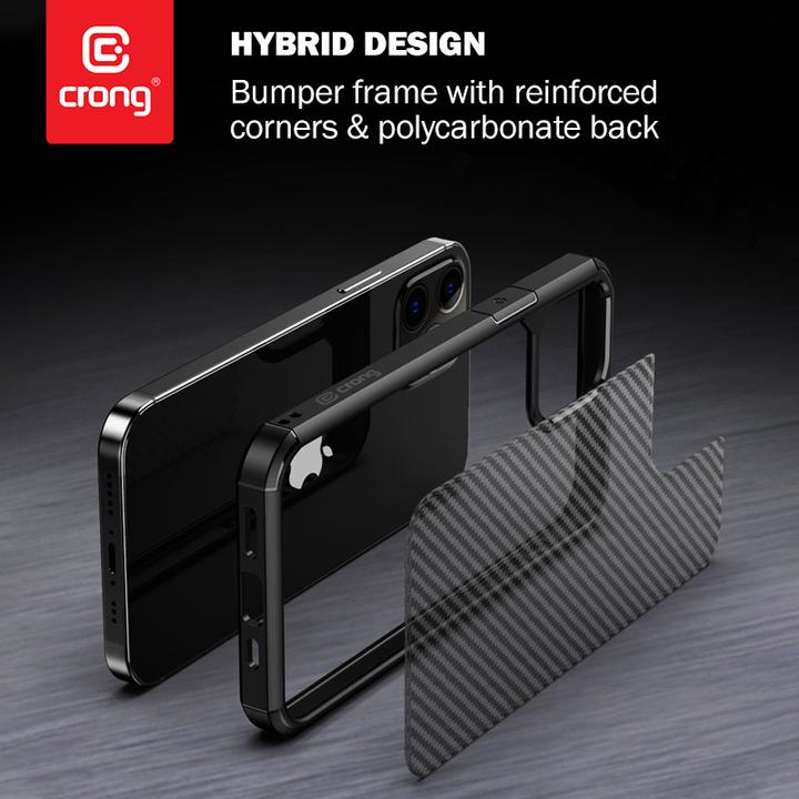 Produktbild Crong Hybrid Carbon - iPhone 12 Mini Case black (Apple iPhone 12 mini)