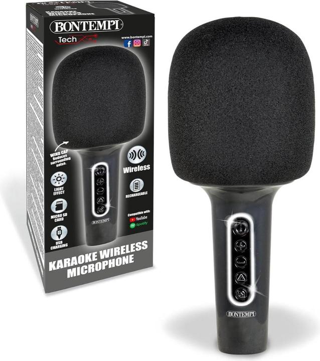 Produktbild Bontempi Microfono Karaoke wireless con altoparlante, riduzione rumore di sottofondo ed effetti luminosi