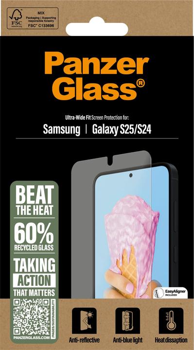 Produktbild PanzerGlass ® All-in-One Displayschutz Ultra Wide Fit (1 Stück, Samsung Galaxy S25, Samsung Galaxy S24)