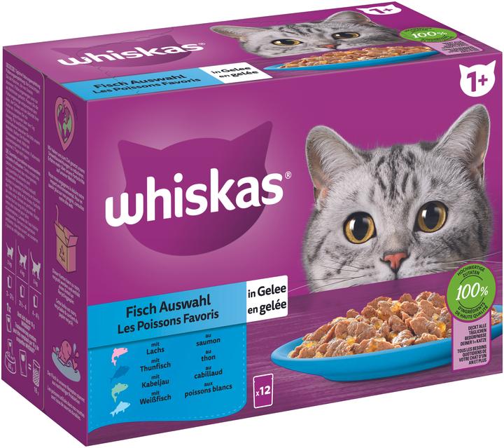 Whiskas Fisch Auswahl in Gelee (Adulte, 12 pcs, 1020 g)