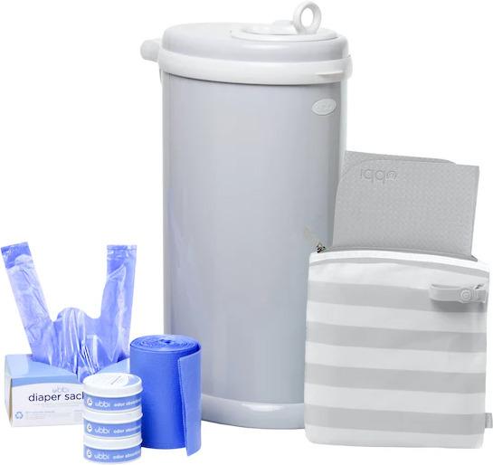 Actual product image Ubbi Diaper pail gift set, grey