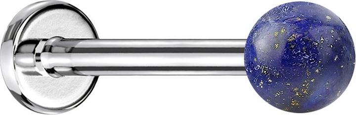 Produktbild Star Piercing Micro Labret silber mit Kugel Sodalith Stein (ohne Messing, Chirurgenstahl 316L, Mineralisch)