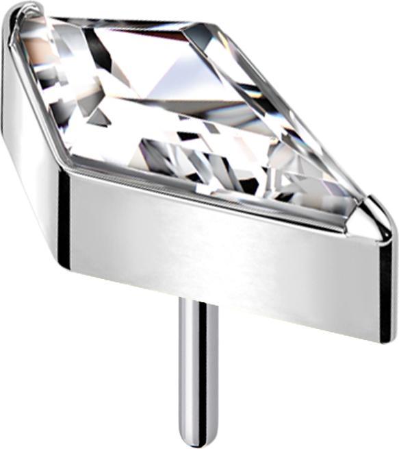 Image du produit Star Piercing Threadless Diamant silber mit Kristall silber (Titane G23, sans laiton)