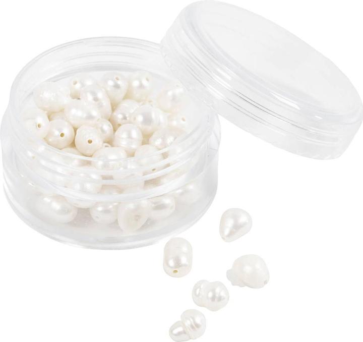 Creative - Freshwater pearls, Perforated crosswise, dia. 4-6 mm (632122)