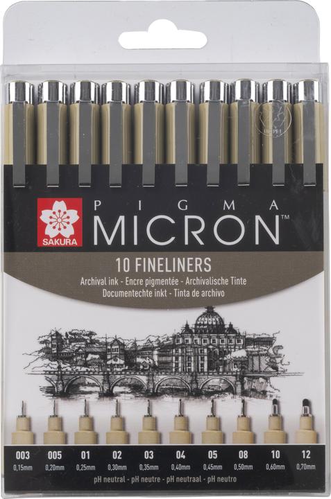 Produktbild Sakura Faserschreiber Pigma Micron (Black, 10 x)