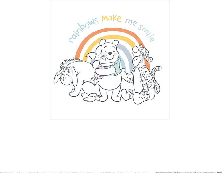 Actual product image Winnie the Pooh Printed Rainbows Make Me Smile (30 x 30 cm)