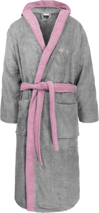 Normani Damen Baumwoll-Bademantel mit Frottee, zweifarbig - OEKO-TEX® 100