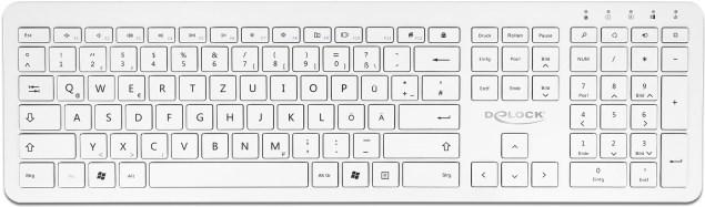Actual product image Delock USB Keyboard 2.4 GHz wireless white (flat) (DE, Cable)