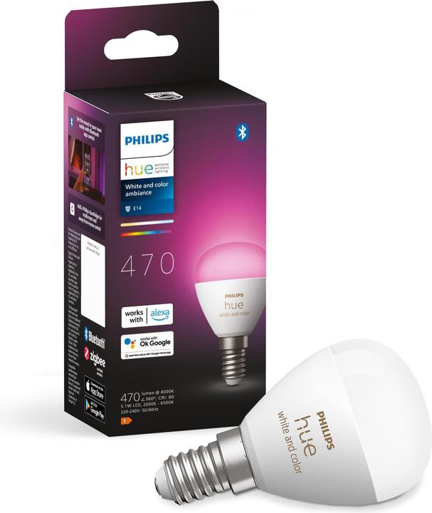 Produktbild Philips Hue White & Color Ambiance Luster (E14, 5.10 W, 470 lm, 1 x, F)