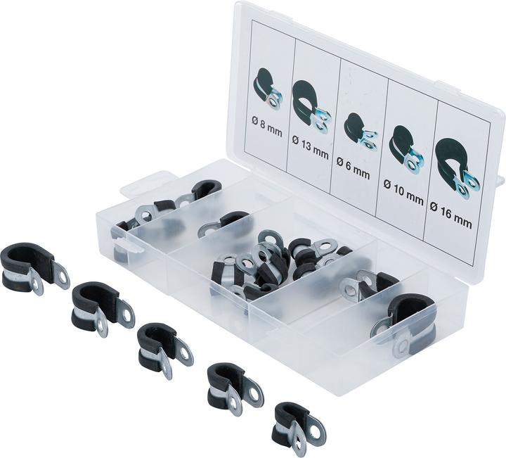 Produktbild BGS Gummierte Schlauchklemmen-Sortiment Ø 6 - 16 mm 18-tlg.