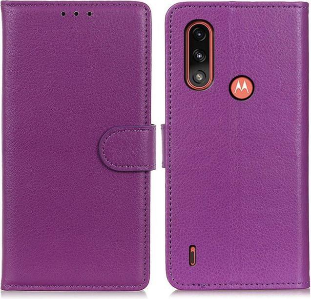 Actual product image MU Classic Litchi Leather Bookcover Series (Motorola Moto E7 Power)