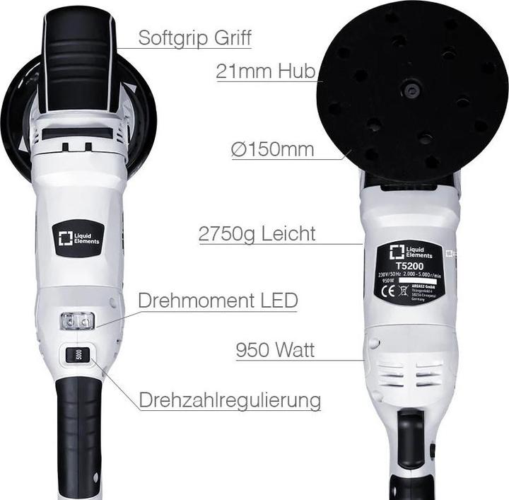 Image du produit Liquid Elements T3000 V3 - Polisseuse excentrique - course 10mm (Polisseuse excentrique, 750 W)