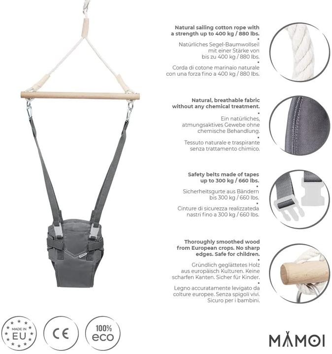 Immagine prodotto Mamoi Baby door hops (grigio scuro)
