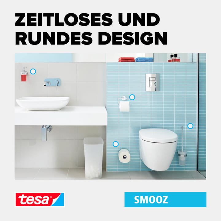 Produktbild tesa SMOOZ WC-Papierrollenhalter inkl. Klebelösung ohne Bohren