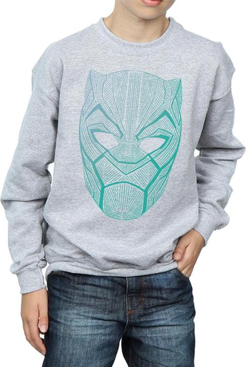 Actual product image Boys Black Panther Tribal Mask Sweatshirt (152, 158)