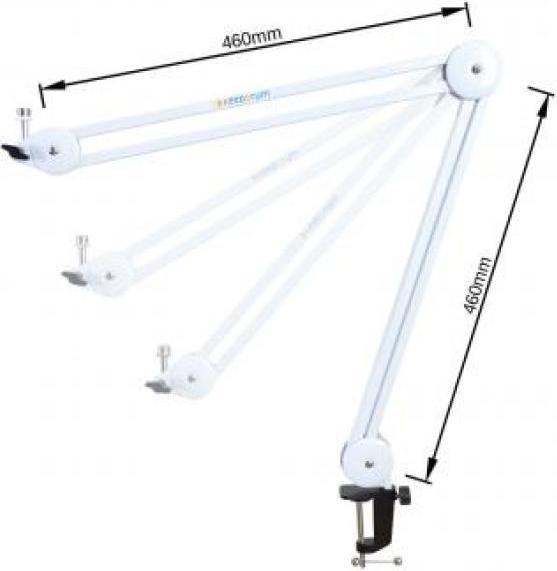 Produktbild keepdrum Tablethalter mit Gelenkarm Stativ Weiss