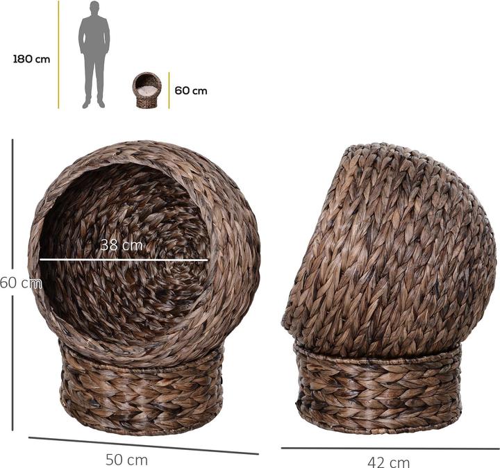 Immagine prodotto PawHut Casa per gatti in rattan intrecciato (Gatto)