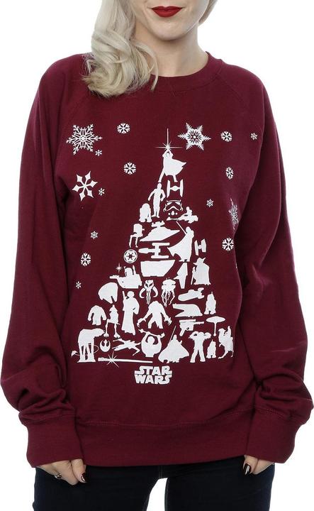 Actual product image Star Wars Womens/Ladies Christmas Tree Sweatshirt (L)