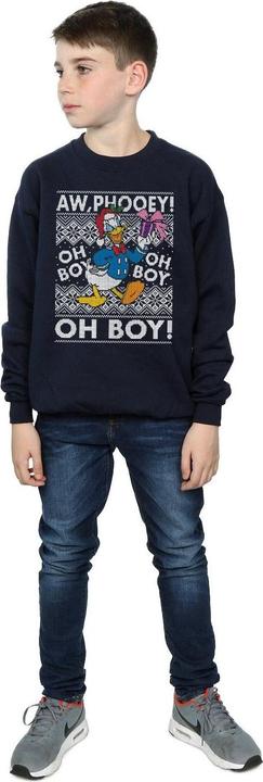 Actual product image Disney Boys Donald Duck Christmas Fair Isle Sweatshirt (128)