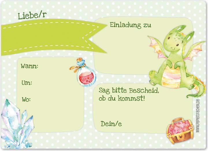 Produktbild Papierdrachen 12 Einladungskarten zum Geburtstag – Ritter (12 Stk.)