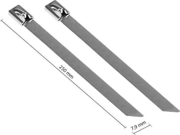 Produktbild Varia SO-37890 - Edelstahl-Kabelbinder 250 x 7,9 mm, -60°C bis +550°C, 20 Stück (Kunststoffkabelbinder, 250 mm, 20 Stk.)