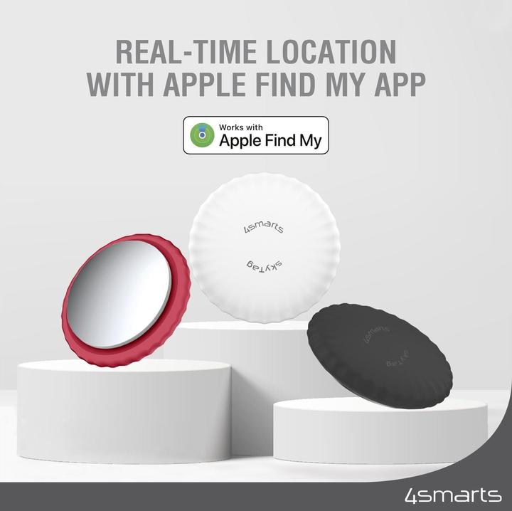 Produktbild 4smarts SkyTag Slim 4er Set 2x weiss, 1x schwarz, 1x rot (iOS)