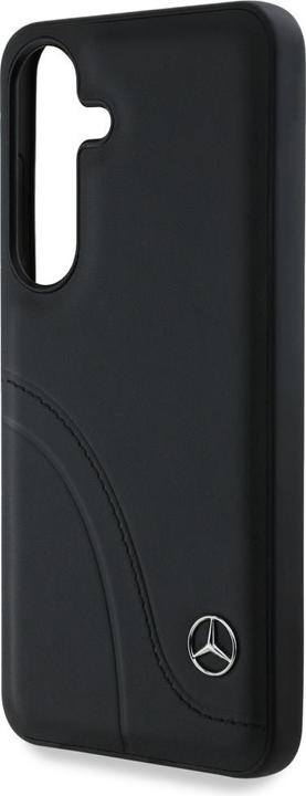 Image du produit Mercedes Leather Curved Stitches Case for Samsung Galaxy S25 - Black (Samsung Galaxy S25)