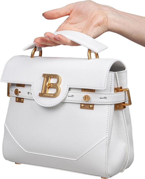 Produktbild Balmain b-buzz 23 bag in grained leather white color