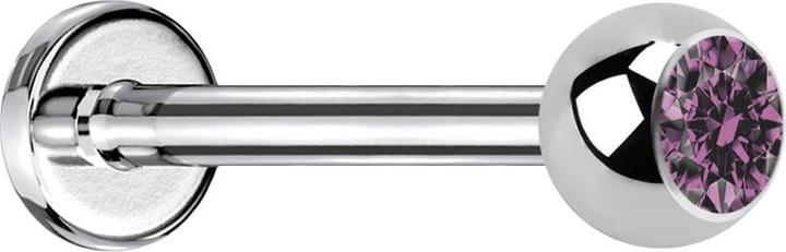 Produktbild Star Piercing Micro Labret silber mit Kugel Kristall hellviolett (ohne Messing, Chirurgenstahl 316L)