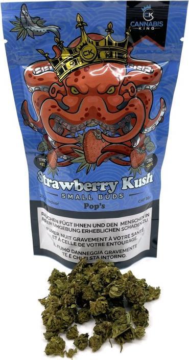 Actual product image Cannabis King Strawberry Kush Pop's Small Buds (22 g, Indoor)