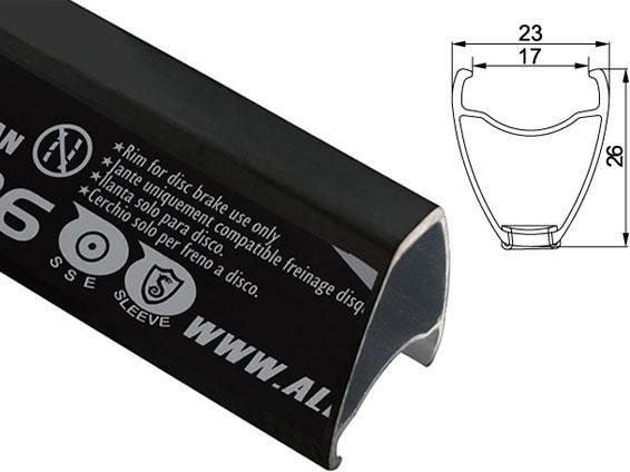 Actual product image Alexrims bike parts rim road bike rim CXD26 700x24/28 Black (700x24) (700")