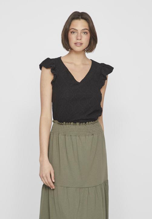 Actual product image Vila V-neck top with cropped sleeves (S)