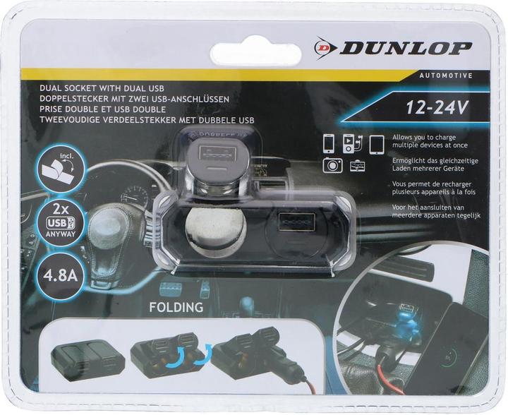 Image du produit Dunlop 4-way Socket & usb 12-24V 4,8A