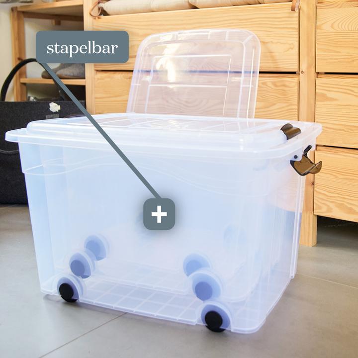 Immagine prodotto Siena Home Set di 3 cassette portaoggetti da 60 l con rotelle (61 x 45 x 36 cm, 60 l)