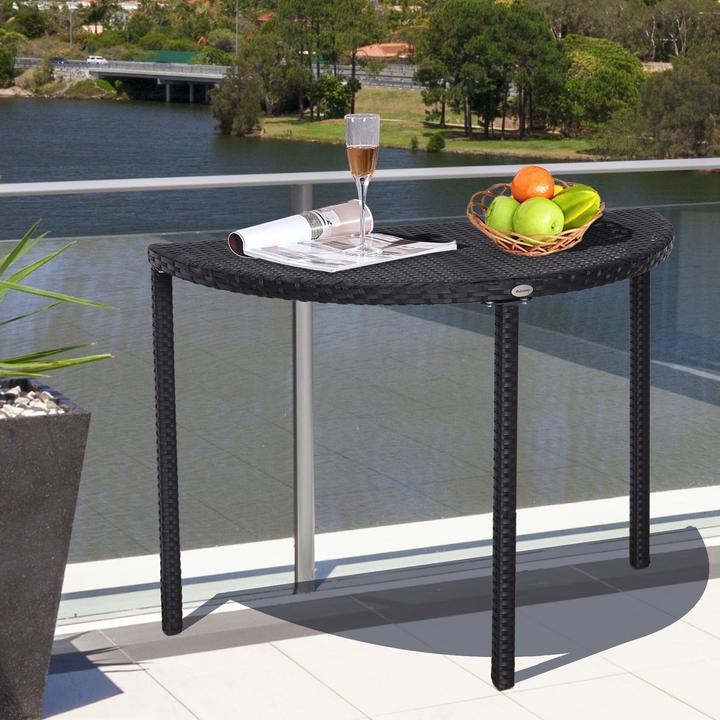 Image du produit Outsunny Rotin Table de balcon semi-circulaire (50 cm)