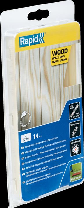 Actual product image Rapid Wooden glue sticks Ø12x190mm 14 pieces