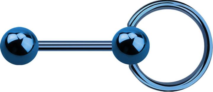Produktbild Star Piercing Barbell dunkelblau mit Kugel und Kugel Ball Closure Ring (ohne Messing, Chirurgenstahl 316L)