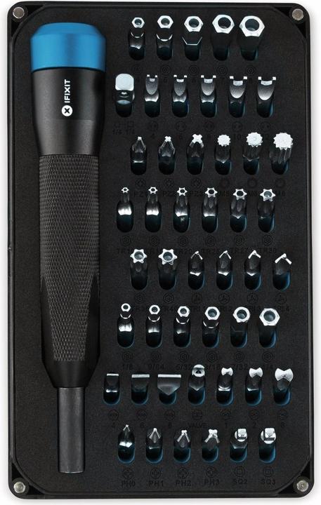 Actual product image iFixit Mahi Precision Bit Set (2, 3, 4, 5, 6, 7, 3/16, TR35, T TR 27, T TR 15, 5/32, T TR 20, 8 mm ∙ TR10, TR40 ∙ 1/4, PZ 3 ∙ 4, PH 3 ∙ PZ 1, T TR 25, 7/32, T TR 30, PH0, 1/8, 8 mm ∙ 2, 3 ∙ 1, 9/64 ∙ 4, PH1, PH2, PZ2)